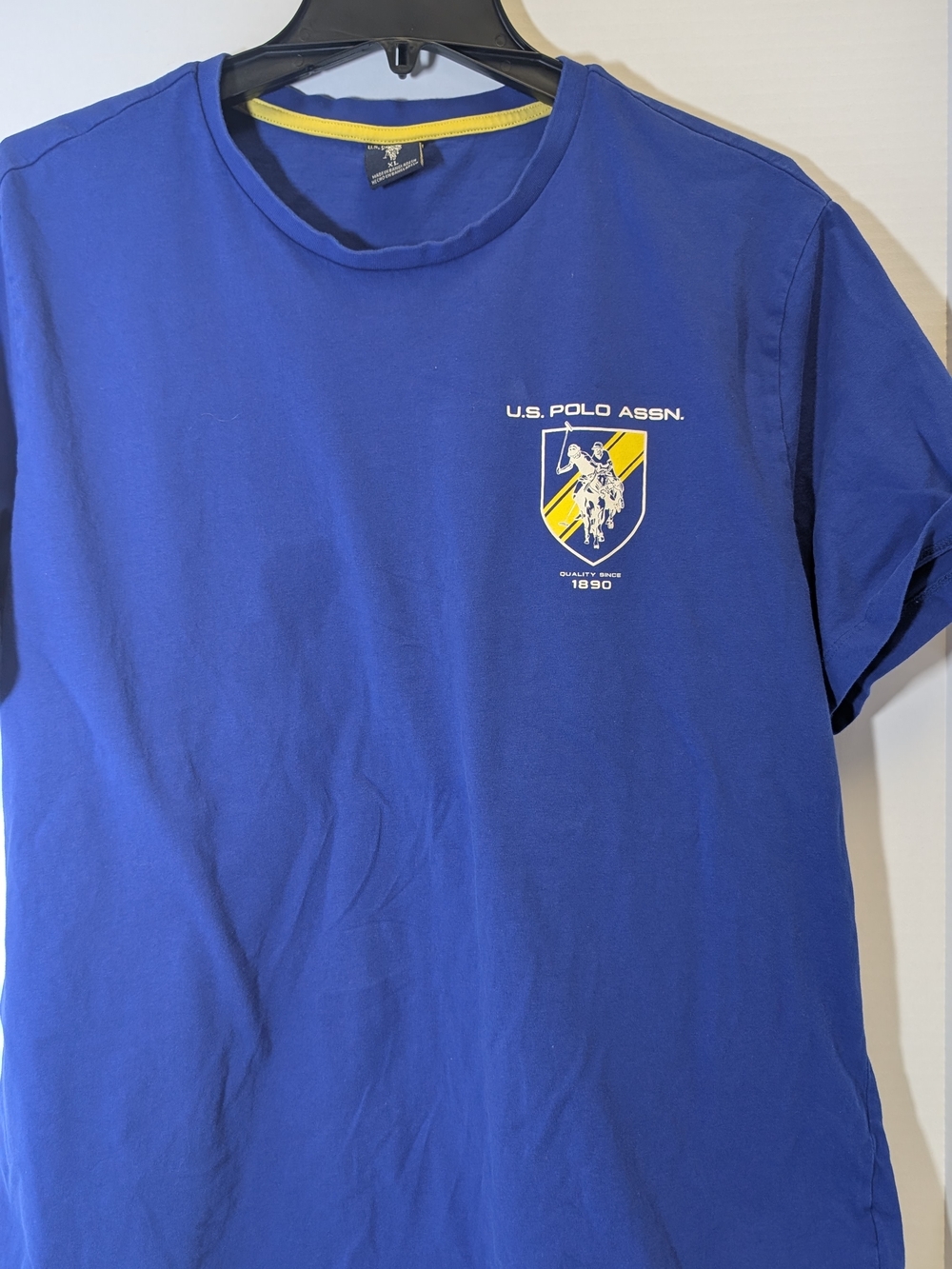 U.S. Polo Assn. Blue Tee with Yellow & White Crest
